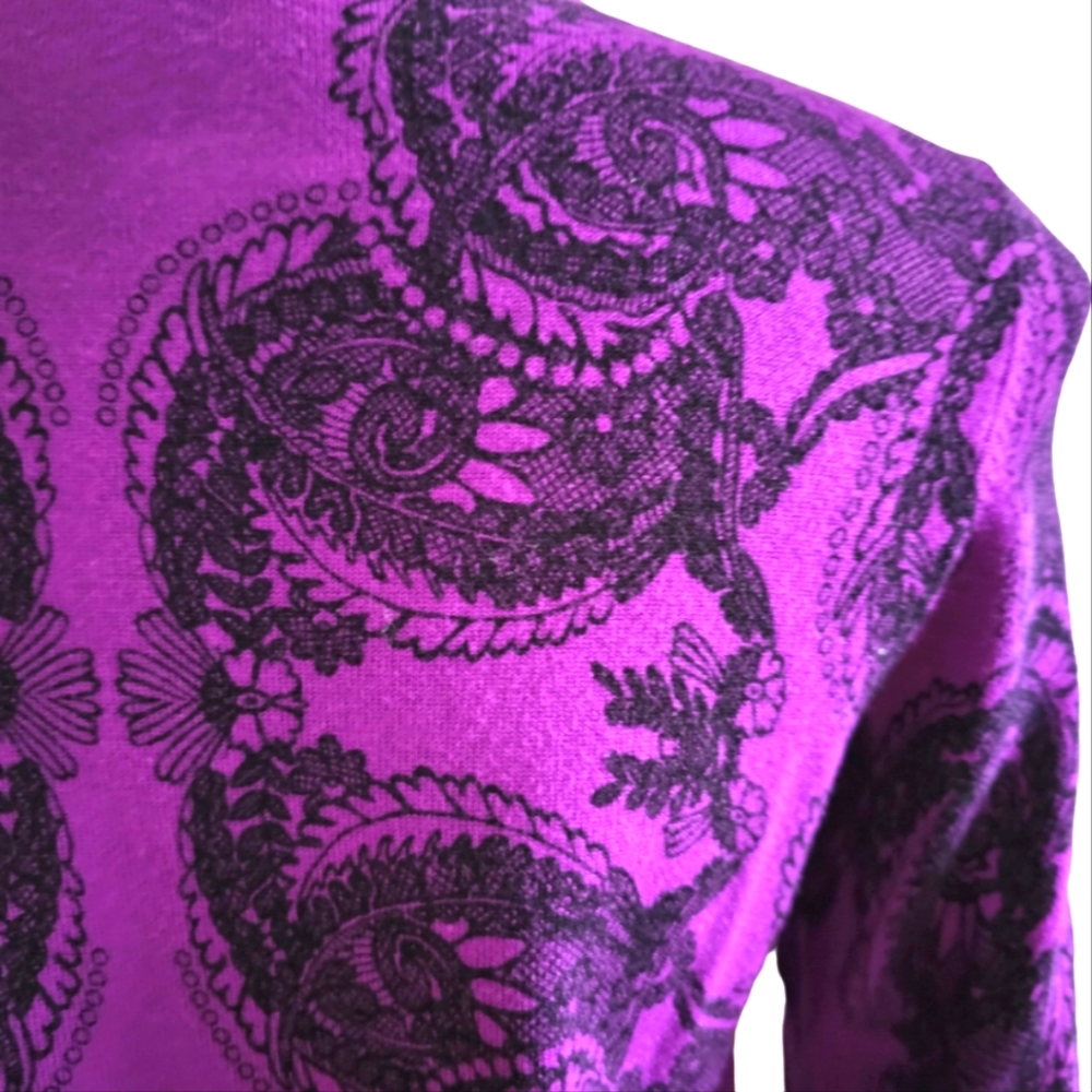 Karen Millen cardigan in purple with black print size 4 - Picture 5 of 9